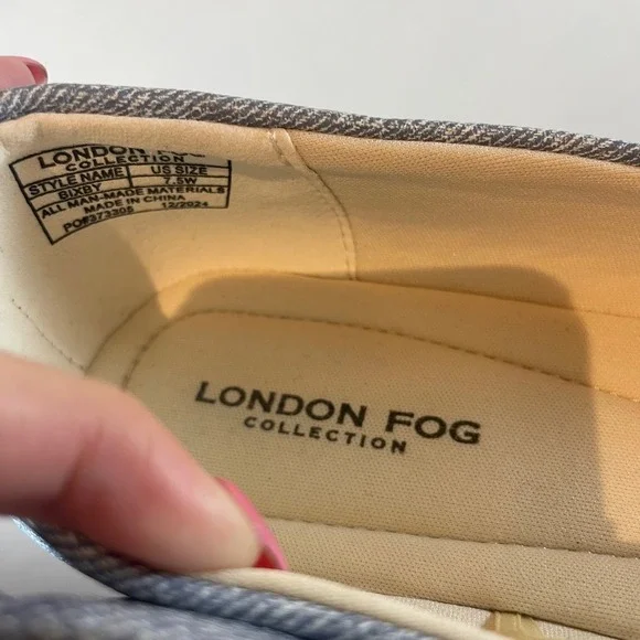 London Fog Bixby Blue Denim Buckle Ballet Flats Womens 7.5W Wide Slip On Shoes - Picture 3 of 7